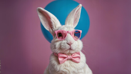 Obraz premium Cool bunny with sunglasses 