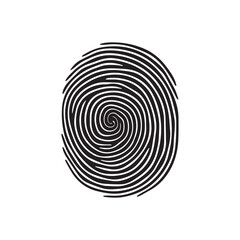 Fototapeta na wymiar Fingerprint black and color icon mark human security vector design.