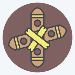 Icon Boomerang. related to Prehistoric symbol. color mate style. simple design editable. simple illustration