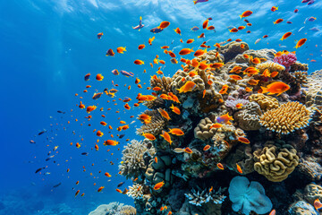 Naklejka na ściany i meble Photo coral reef in the sea