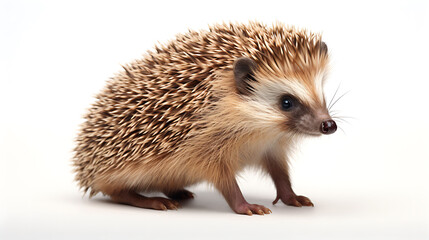 Four toed hedgehog on white background 