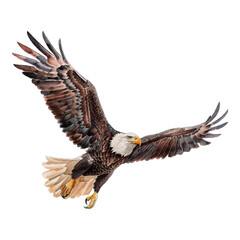 Obraz premium fly bald eagle watercolor good quality and good design