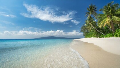 Sunny Escapade: Serene White Sand Beach and Tropical Sea