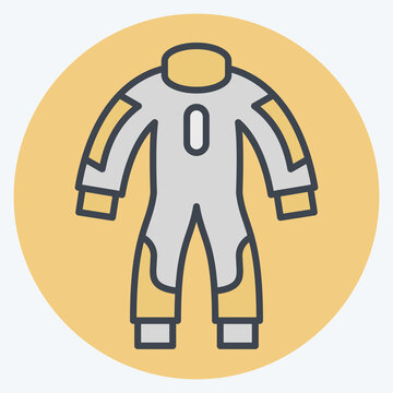 Icon Race Suit. related to Racing symbol. color mate style. simple design editable. simple illustration