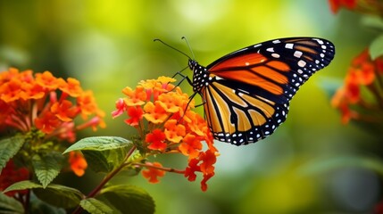 A butterfly is sitting on a flower