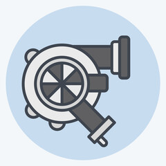 Icon Turbo. related to Racing symbol. color mate style. simple design editable. simple illustration