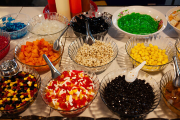 fresh produce on sale on floating market in Thainland