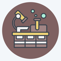 Icon Laboratory. related to Nuclear symbol. color mate style. simple design editable. simple illustration