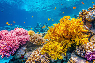 Naklejka na ściany i meble Photo coral reef in the sea