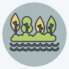 Icon Lake. related to Alaska symbol. color mate style. simple design editable. simple illustration