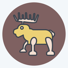 Icon Moose. related to Alaska symbol. color mate style. simple design editable. simple illustration