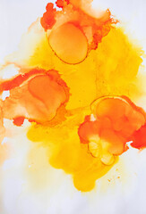 Yellow alcohol art abstract fluid art painting background alcohol ink technique