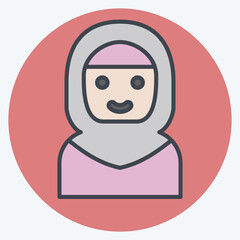 Icon Arab Women. related to Saudi Arabia symbol. color mate style. simple design editable. simple illustration