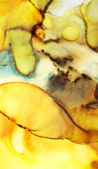 Yellow alcohol art abstract fluid art painting background alcohol ink technique