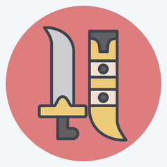 Icon Swords. related to Saudi Arabia symbol. color mate style. simple design editable. simple illustration