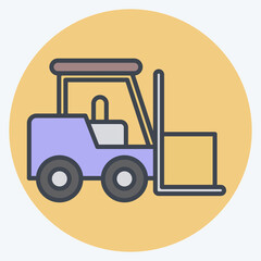 Icon Fork Lift. related to Building Material symbol. color mate style. simple design editable. simple illustration
