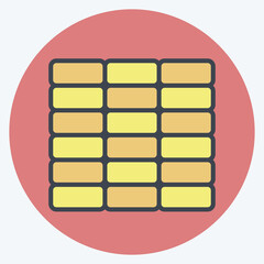 Icon Wall. related to Building Material symbol. color mate style. simple design editable. simple illustration