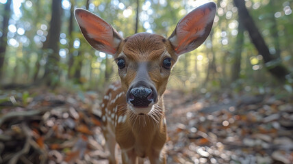 A deer was caught in a camera trap