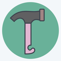 Icon Hammer. related to Camping symbol. color mate style. simple design editable. simple illustration