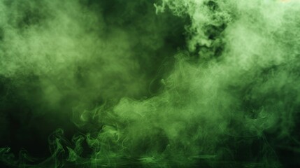 Obraz na płótnie Canvas Smoke green background dark ground light smell toxic 