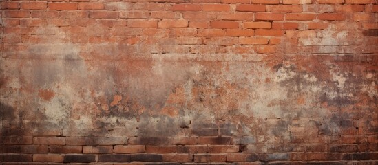 Detailed close-up view showcasing a textured red brick wall - obrazy, fototapety, plakaty