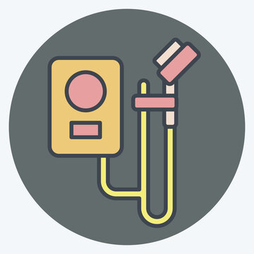 recommend clip art: Icon Shower. related to Bathroom symbol. color mate style. simple design editable. simple illustration