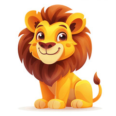 Obraz premium Cute Funny Cartoon Lion, Illustration for Children Book, Generative AI