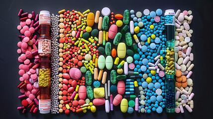 Pharmaceutical Harmony: Close-Ups of Pills, Capsules, and Medicine Bottles