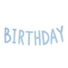 Fototapeta premium birthday blue watercolor transparent background