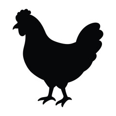 silhouette of a chicken on white