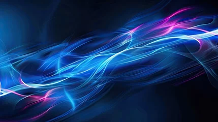 Zelfklevend Fotobehang Abstract Background wave blue lines design © soyibakter