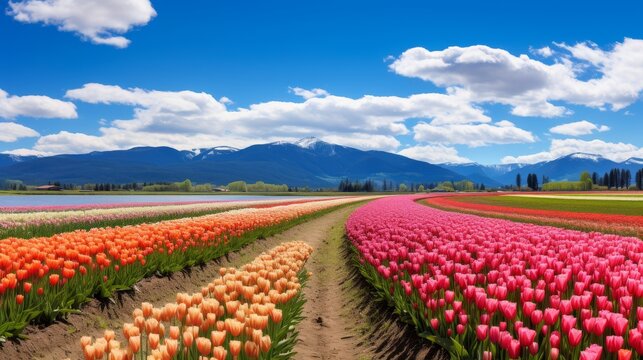 Spring Symphony Endless Rows of Tulips 