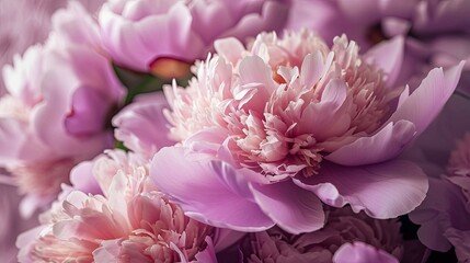 Beautiful pink peony flowers. Floral background. Close up