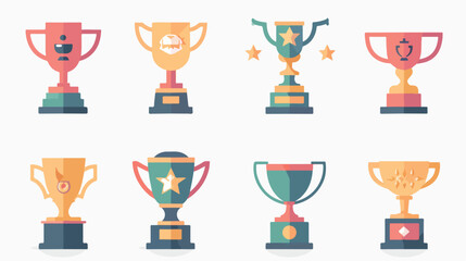 Trophy icon templates Flat vector isolated on white background