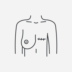 Breast cancer line icon. Vector illustration