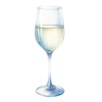 blue champagne glass watercolor transparent background