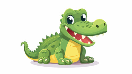 Fototapeta premium Vector baby crocodile cartoon flat style Flat vector