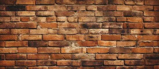Fototapeta premium A brick wall showing extensive damages with multiple cracks and crevices throughout