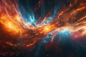 Cosmic Dance of Colors in Space