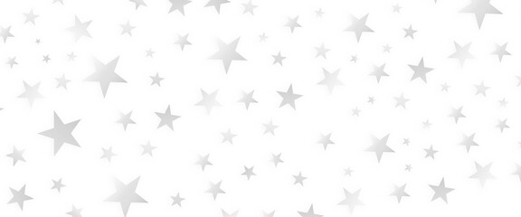 Vector seamless pattern with white and grey stars, white and grey stars confetti celebration, starry pattern.
