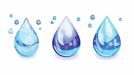 Vector Water Drops Icon Flat vector isolated on white