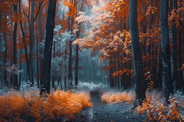 Türaufkleber Enchanted Autumn Forest Path © TechnoMango