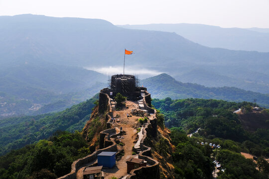 24 March 2024, Pratapgad: Historic Maratha fort, one of the Most crucial forts of Shivaji Maharaj, Near Mahabaleshwar, Maharashtra, India.