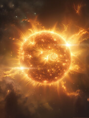 Fototapeta premium Blazing Star in Cosmic Splendor