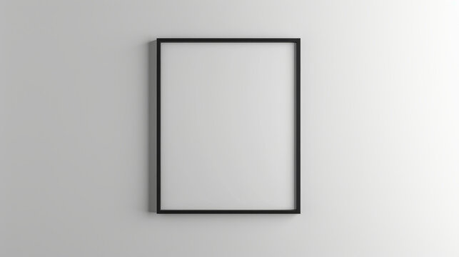Mockup, a black framed white frame with no picture inside