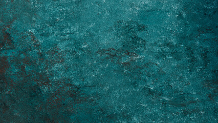 Dark turquoise textured background with stone imitation. beautiful texture decorative Venetian stucco for backgrounds.