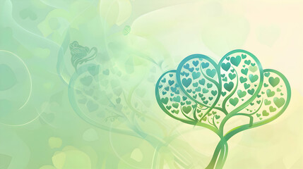 Green heart  tree background illustration. Wallpaper earth day. 