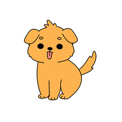 Fototapeta premium A cartoon dog with a tongue sticking out