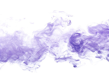 purple smoke isolated on white or transparent