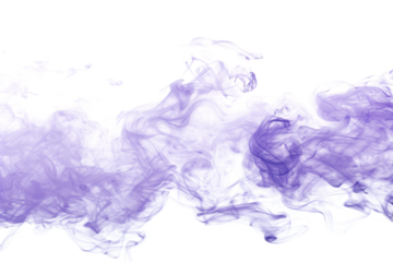 purple smoke isolated on white or transparent